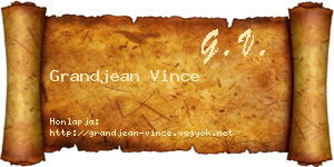 Grandjean Vince névjegykártya